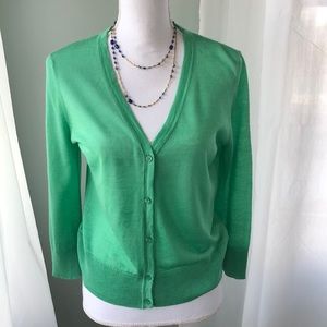 Liz Claiborne V Neck Cardigan Green Medium